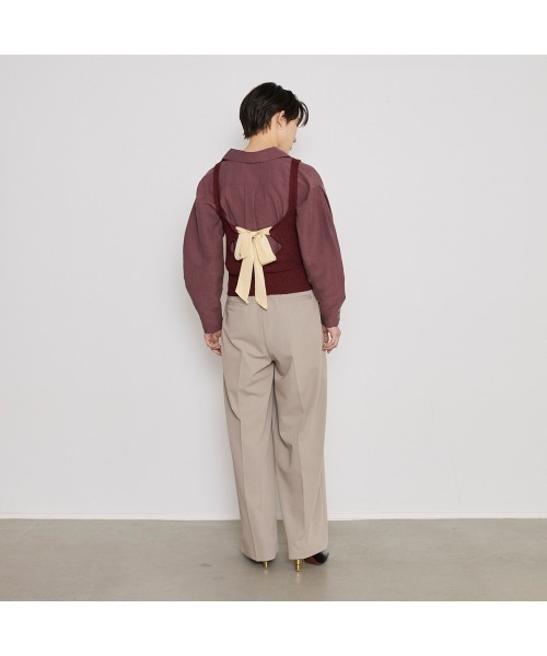 COMMON＋HAUS（コモンハウス）の「オープンバック　ニットビスチェ（ニット/セーター・レディース・ブラック/グレー/ブラウン・FREE）」の9枚目の写真