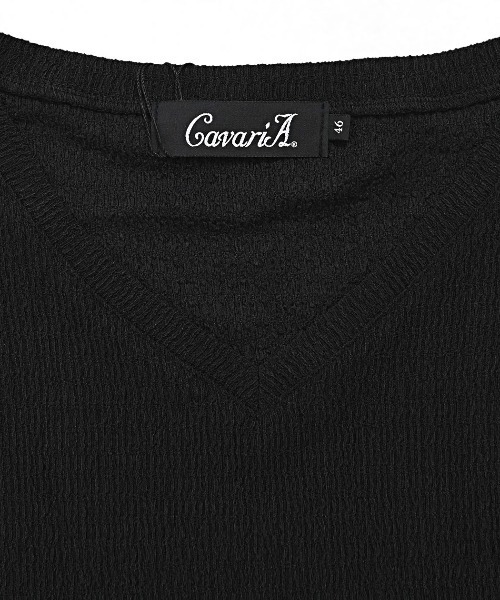 CavariA(キャバリア)の「『CavariA/キャバリア』楊柳VネックTシャツ 半袖(Tシャツ/カットソー・メンズ・グレイッシュベージュ/ブルーグリーン/ブラック・L/M)」の18枚目の写真