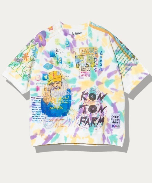 go slow caravan(ゴースローキャラバン)の「32/1 三本引き揃えヘビー天竺 TIE DYE落書きカオス ラグランTEE(Tシャツ/カットソー・メンズ・その他1・MEDIUM/LARGE/X-LARGE)」の1枚目の写真