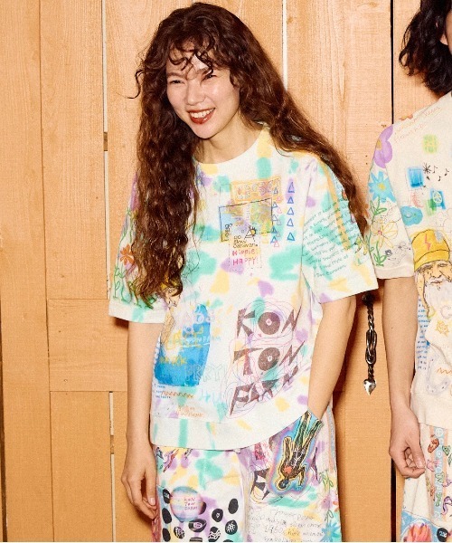 go slow caravan(ゴースローキャラバン)の「32/1 三本引き揃えヘビー天竺 TIE DYE落書きカオス ラグランTEE(Tシャツ/カットソー・メンズ・その他1・MEDIUM/LARGE/X-LARGE)」の10枚目の写真