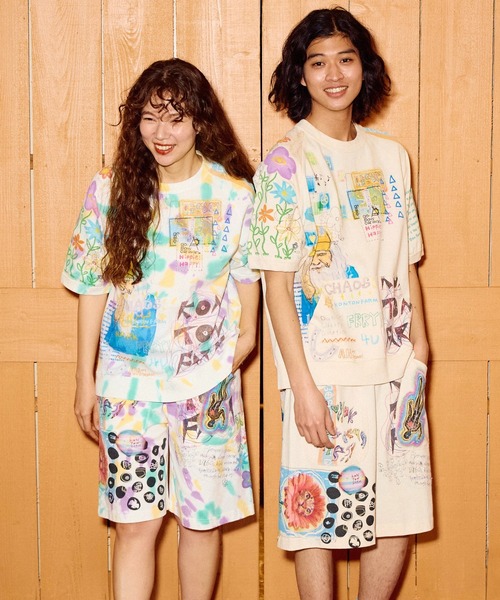 go slow caravan(ゴースローキャラバン)の「32/1 三本引き揃えヘビー天竺 TIE DYE落書きカオス ラグランTEE(Tシャツ/カットソー・メンズ・その他1・MEDIUM/LARGE/X-LARGE)」の5枚目の写真