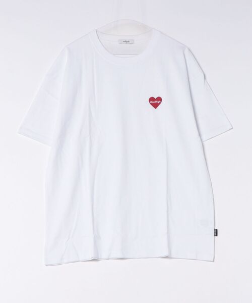 Ocean Pacific(オーシャンパシフィック)の「【OP:オーピー】レディースハートモチーフTシャツ コットン(Tシャツ/カットソー・レディース・ベージュ/ブラック/ホワイト・LARGE/X-LARGE/MEDIUM)」の2枚目の写真