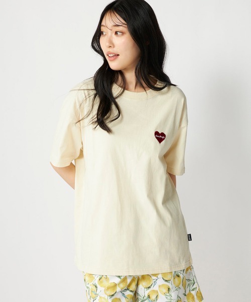 Ocean Pacific(オーシャンパシフィック)の「【OP:オーピー】レディースハートモチーフTシャツ コットン(Tシャツ/カットソー・レディース・ベージュ/ブラック/ホワイト・LARGE/X-LARGE/MEDIUM)」の9枚目の写真