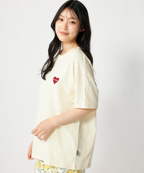 Ocean Pacific(オーシャンパシフィック)の「【OP:オーピー】レディースハートモチーフTシャツ コットン(Tシャツ/カットソー・レディース・ベージュ/ブラック/ホワイト・LARGE/X-LARGE/MEDIUM)」の10枚目の写真