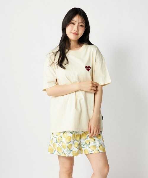 Ocean Pacific(オーシャンパシフィック)の「【OP:オーピー】レディースハートモチーフTシャツ コットン(Tシャツ/カットソー・レディース・ベージュ/ブラック/ホワイト・LARGE/X-LARGE/MEDIUM)」の12枚目の写真