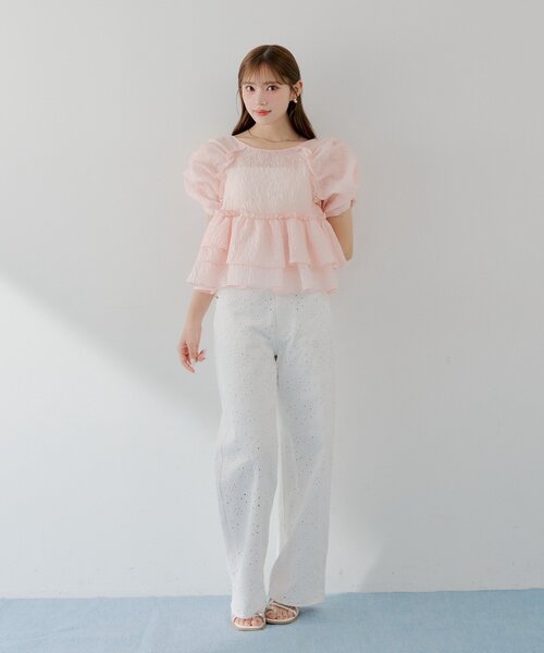 Chico(チコ)の「【SALON by Chico】ハイウエストストレートワイドデニムパンツ(デニムパンツ・レディース・ブルー系その他/ブルー/ホワイト系その他/ブルー系その他3・MEDIUM/SMALL)」の21枚目の写真