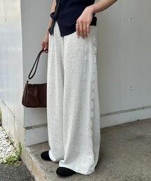 【umm.】サイドレーススウェットワイドパンツ
