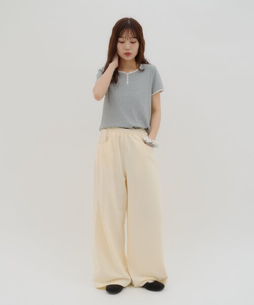 DISCOAT（ディスコート）の「【umm.】サイドレーススウェットワイドパンツ（その他パンツ・レディース・グレー/アイボリー/ライトグレー・FREE）」の19枚目の写真