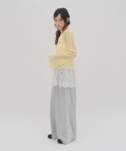 DISCOAT（ディスコート）の「【umm.】サイドレーススウェットワイドパンツ（その他パンツ・レディース・グレー/アイボリー/ライトグレー・FREE）」の7枚目の写真