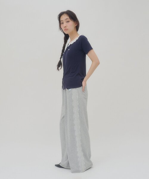 DISCOAT（ディスコート）の「【umm.】サイドレーススウェットワイドパンツ（その他パンツ・レディース・グレー/アイボリー/ライトグレー・FREE）」の9枚目の写真