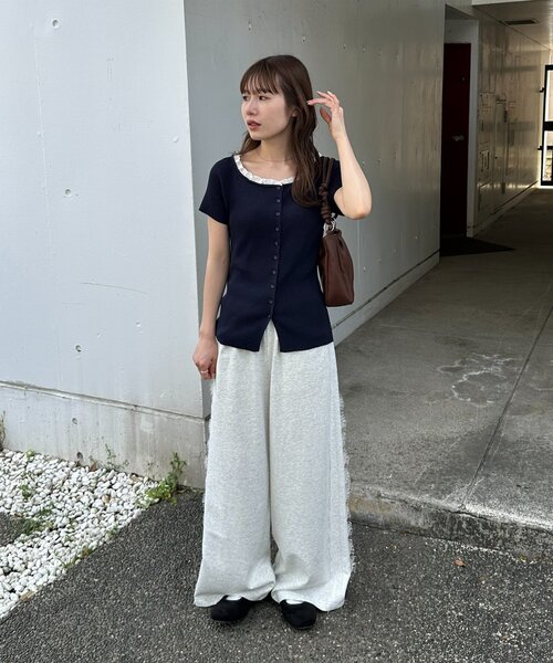 DISCOAT（ディスコート）の「【umm.】サイドレーススウェットワイドパンツ（その他パンツ・レディース・グレー/アイボリー/ライトグレー・FREE）」の14枚目の写真