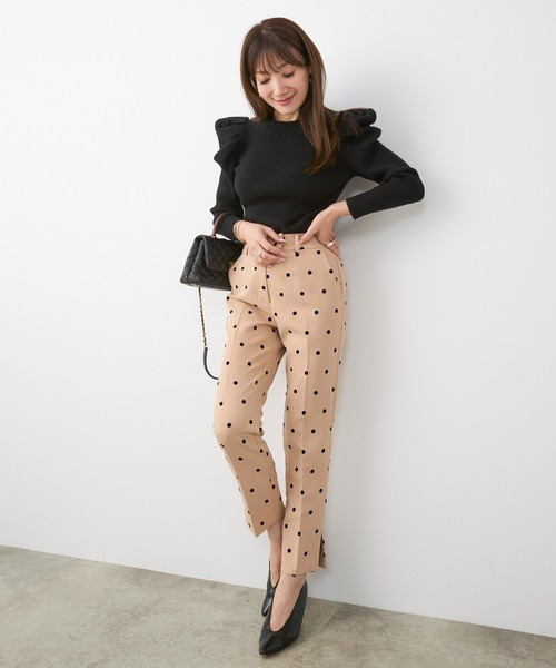 Liala×PG(リアラバイピージー)の「フロッキードット センタープレス パンツ Liala×PG(その他パンツ・レディース・キャメル・M/S)」の10枚目の写真