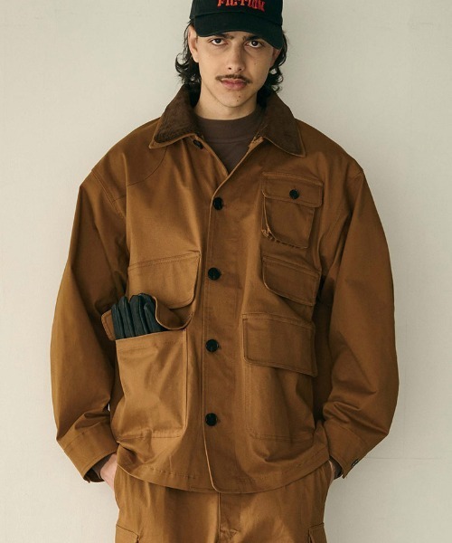 Kelen(ケレン)の「mj11586-DUSTIN LAYERED COLLAR HUNTING JK ワークジャケット(KLM26FJK1123)(その他アウター・メンズ・キャメル/オリーブ/ブラック・42/40/38)」の4枚目の写真