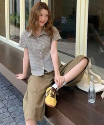 26ss SummerCollection/二色展開　チェック柄半袖シャツ