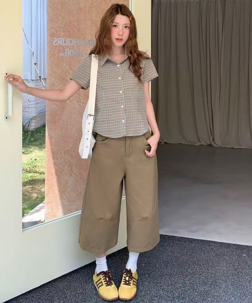 AsRiRe(アスリレイ)の「26ss SummerCollection/二色展開 チェック柄半袖シャツ(シャツ/ブラウス・レディース・レッド/イエロー・M)」の16枚目の写真