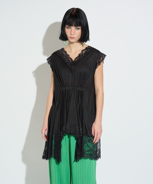 anna sui nyc(アナ スイ エヌ ワイ シー)の「イレギュラーへムドールチュニック(ワンピース・レディース・ブラウン/ブラック/ピンク・FREE)」の2枚目の写真