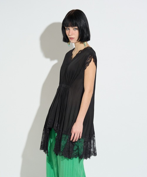 anna sui nyc(アナ スイ エヌ ワイ シー)の「イレギュラーへムドールチュニック(ワンピース・レディース・ブラウン/ブラック/ピンク・FREE)」の9枚目の写真