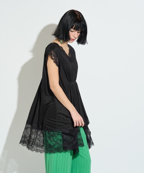 anna sui nyc(アナ スイ エヌ ワイ シー)の「イレギュラーへムドールチュニック(ワンピース・レディース・ブラウン/ブラック/ピンク・FREE)」の10枚目の写真