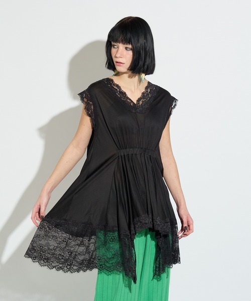 anna sui nyc(アナ スイ エヌ ワイ シー)の「イレギュラーへムドールチュニック(ワンピース・レディース・ブラウン/ブラック/ピンク・FREE)」の11枚目の写真