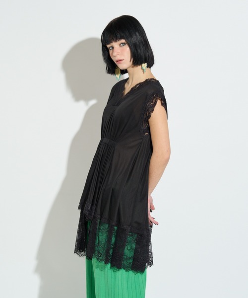 anna sui nyc(アナ スイ エヌ ワイ シー)の「イレギュラーへムドールチュニック(ワンピース・レディース・ブラウン/ブラック/ピンク・FREE)」の13枚目の写真