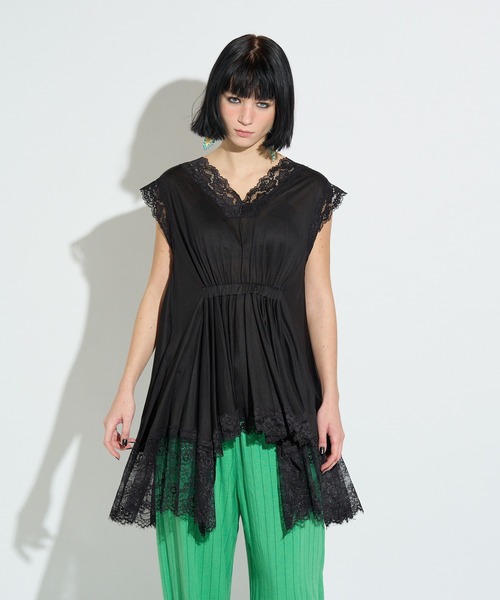 anna sui nyc(アナ スイ エヌ ワイ シー)の「イレギュラーへムドールチュニック(ワンピース・レディース・ブラウン/ブラック/ピンク・FREE)」の14枚目の写真
