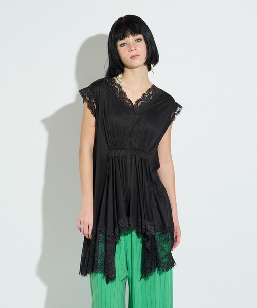 anna sui nyc(アナ スイ エヌ ワイ シー)の「イレギュラーへムドールチュニック(ワンピース・レディース・ブラウン/ブラック/ピンク・FREE)」の15枚目の写真