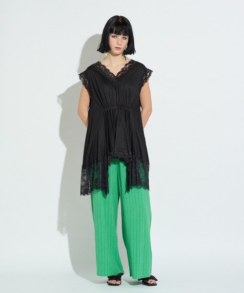 anna sui nyc(アナ スイ エヌ ワイ シー)の「イレギュラーへムドールチュニック(ワンピース・レディース・ブラウン/ブラック/ピンク・FREE)」の4枚目の写真