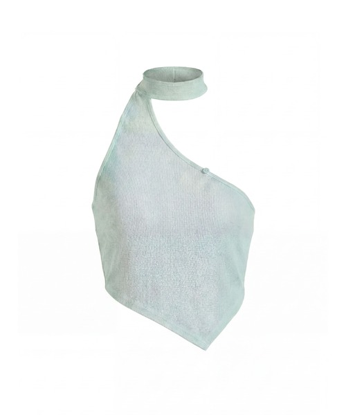 TAJEN:T(タジェント)の「【TAJEN:T】HALTERNECK × ONE SHOULDER LAYERED TOPS/ホルターネック×ワンショルダーレイヤードトップス(Tシャツ/カットソー・レディース・ホワイト/グレー/サックスブルー・1/2)」の17枚目の写真
