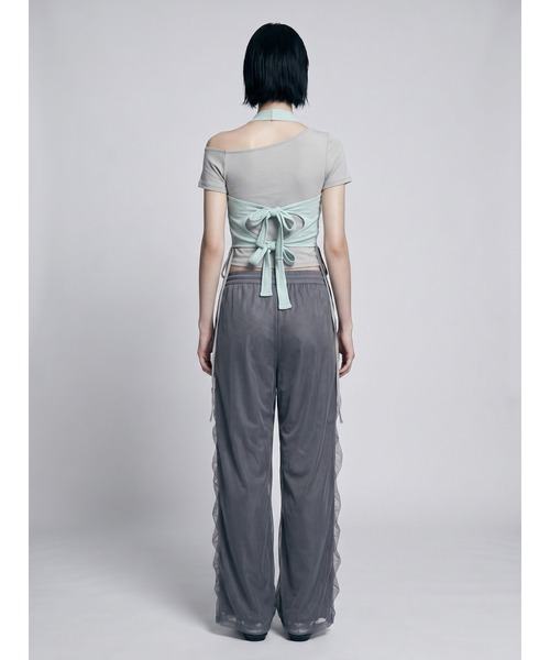 TAJEN:T(タジェント)の「【TAJEN:T】HALTERNECK × ONE SHOULDER LAYERED TOPS/ホルターネック×ワンショルダーレイヤードトップス(Tシャツ/カットソー・レディース・ホワイト/グレー/サックスブルー・1/2)」の15枚目の写真