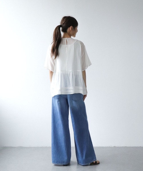 Jines(ジネス)の「インドボイル刺繍ブラウス(シャツ/ブラウス・レディース・ブラック/ホワイト・38)」の8枚目の写真