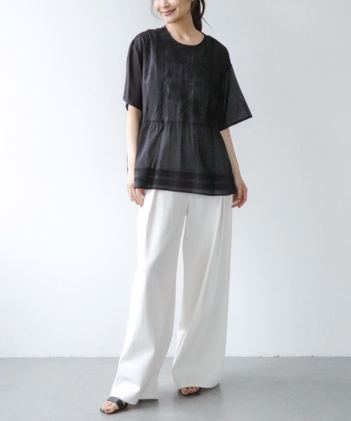Jines(ジネス)の「インドボイル刺繍ブラウス(シャツ/ブラウス・レディース・ブラック/ホワイト・38)」の10枚目の写真
