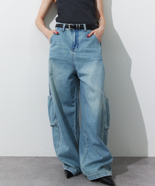 HANNE（アン）の「バリエーションカーゴパンツ（カーゴパンツ・レディース・ブルー/アイボリー・S/M）」の2枚目の写真