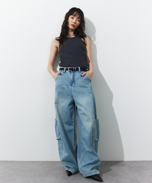 HANNE（アン）の「バリエーションカーゴパンツ（カーゴパンツ・レディース・ブルー/アイボリー・S/M）」の13枚目の写真