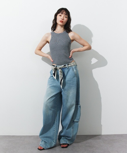 HANNE（アン）の「バリエーションカーゴパンツ（カーゴパンツ・レディース・ブルー/アイボリー・S/M）」の11枚目の写真