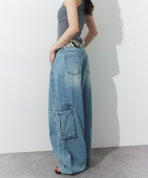 HANNE（アン）の「バリエーションカーゴパンツ（カーゴパンツ・レディース・ブルー/アイボリー・S/M）」の9枚目の写真