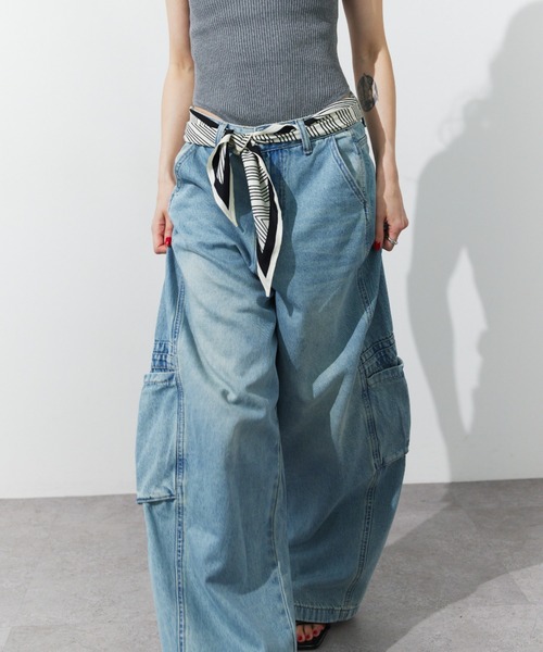 HANNE（アン）の「バリエーションカーゴパンツ（カーゴパンツ・レディース・ブルー/アイボリー・S/M）」の7枚目の写真