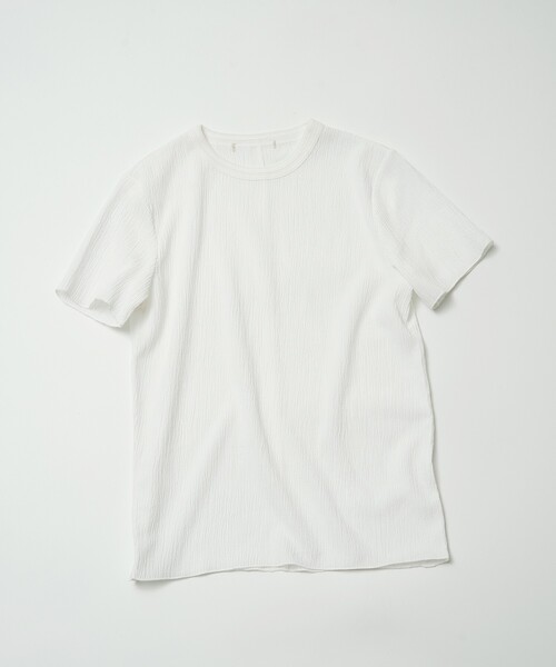 NOMINE(ノミネ)の「楊柳シボ感 リンガーTシャツ / 半袖 リブ切替 クロップド丈(Tシャツ/カットソー・レディース・ネイビー/ホワイト/ブラック系その他/ブルー/ブラック系その他2・フリー)」の13枚目の写真