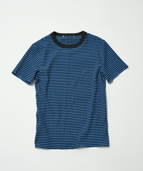 NOMINE(ノミネ)の「楊柳シボ感 リンガーTシャツ / 半袖 リブ切替 クロップド丈(Tシャツ/カットソー・レディース・ネイビー/ホワイト/ブラック系その他/ブルー/ブラック系その他2・フリー)」の16枚目の写真