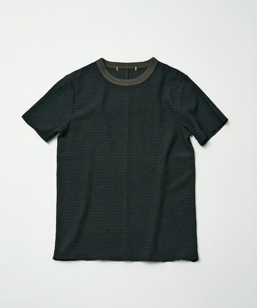 NOMINE(ノミネ)の「楊柳シボ感 リンガーTシャツ / 半袖 リブ切替 クロップド丈(Tシャツ/カットソー・レディース・ネイビー/ホワイト/ブラック系その他/ブルー/ブラック系その他2・フリー)」の17枚目の写真
