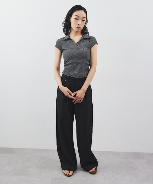 ELTONE(エルトーン)の「ツータックワイドスラックス(スラックス・レディース・グレー/ブラック・SMALL/MEDIUM)」の19枚目の写真