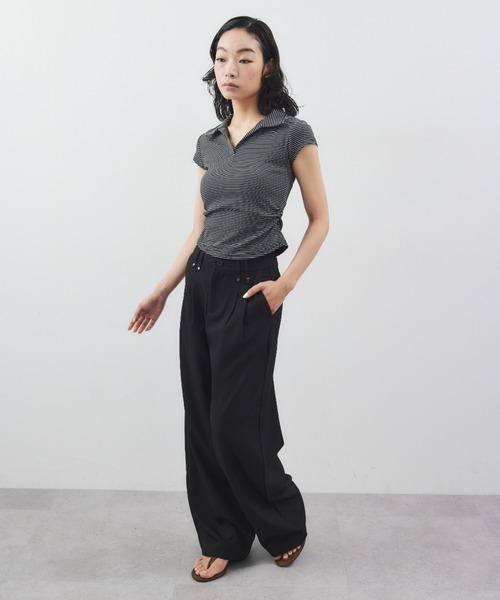 ELTONE(エルトーン)の「ツータックワイドスラックス(スラックス・レディース・グレー/ブラック・SMALL/MEDIUM)」の20枚目の写真