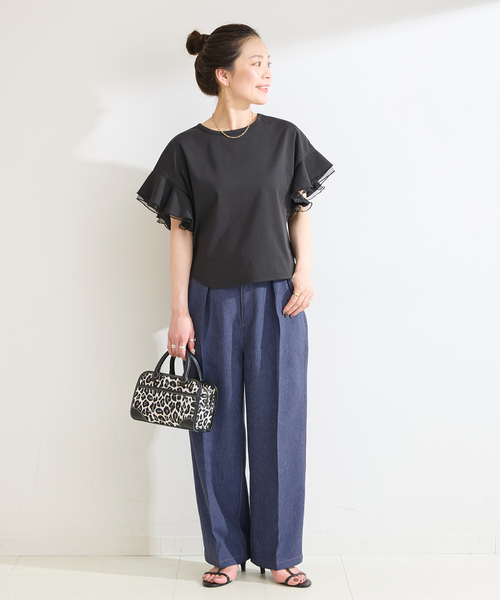 B.C STOCK(ベーセーストック)の「【WEB限定】ウォッシャブル / デニムライクスティックパンツ(その他パンツ・レディース・ピンク/サックスブルー/ネイビー・38/36)」の17枚目の写真
