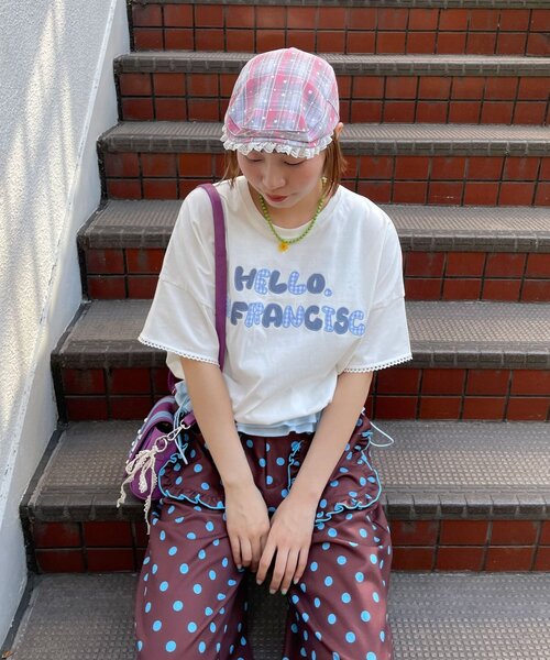 HELLO.SANFRANCISCO(ハローサンフランシスコ)の「【HELLO.SANFRANCISCO/ハローサンフランシスコ】裾フリルドロストTシャツ(Tシャツ/カットソー・レディース・ホワイト/イエロー/ピンク・ONE SIZE)」の7枚目の写真