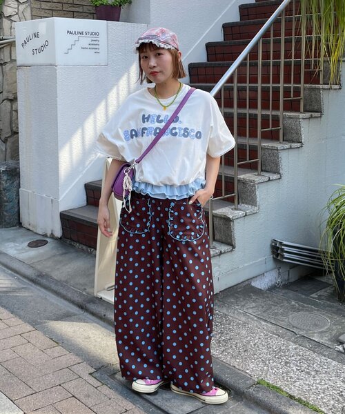 HELLO.SANFRANCISCO(ハローサンフランシスコ)の「【HELLO.SANFRANCISCO/ハローサンフランシスコ】裾フリルドロストTシャツ(Tシャツ/カットソー・レディース・ホワイト/イエロー/ピンク・ONE SIZE)」の10枚目の写真