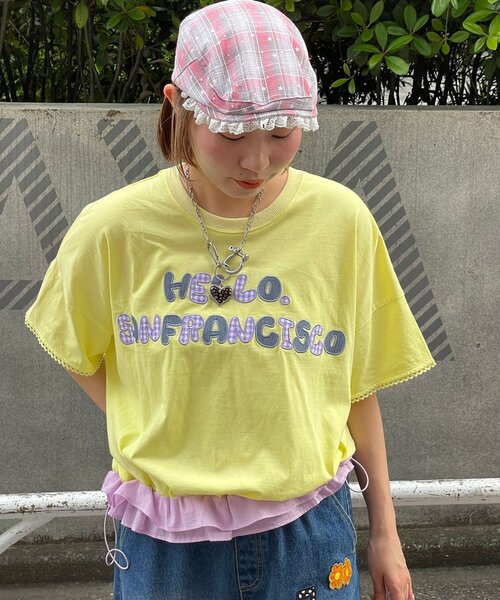 HELLO.SANFRANCISCO(ハローサンフランシスコ)の「【HELLO.SANFRANCISCO/ハローサンフランシスコ】裾フリルドロストTシャツ(Tシャツ/カットソー・レディース・ホワイト/イエロー/ピンク・ONE SIZE)」の13枚目の写真