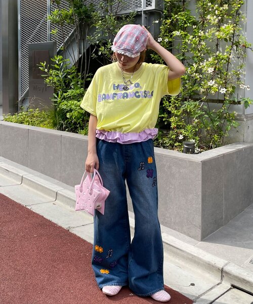 HELLO.SANFRANCISCO(ハローサンフランシスコ)の「【HELLO.SANFRANCISCO/ハローサンフランシスコ】裾フリルドロストTシャツ(Tシャツ/カットソー・レディース・ホワイト/イエロー/ピンク・ONE SIZE)」の16枚目の写真