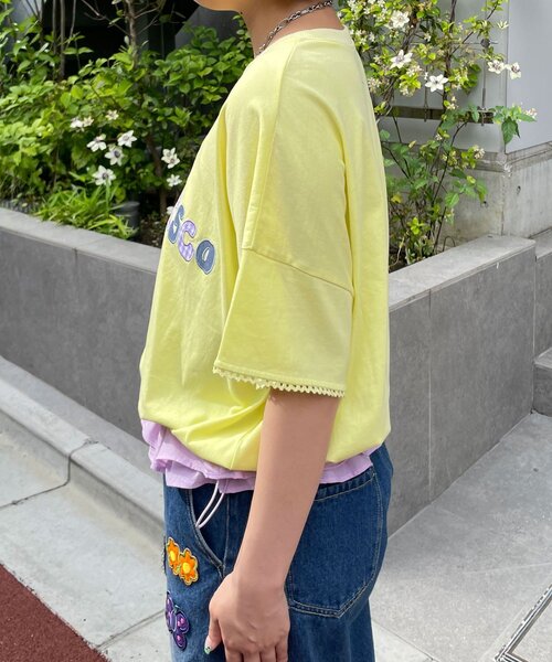 HELLO.SANFRANCISCO(ハローサンフランシスコ)の「【HELLO.SANFRANCISCO/ハローサンフランシスコ】裾フリルドロストTシャツ(Tシャツ/カットソー・レディース・ホワイト/イエロー/ピンク・ONE SIZE)」の20枚目の写真