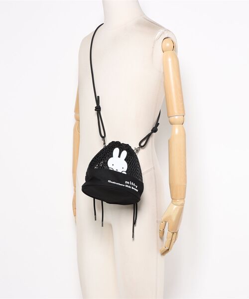 Miffy( ミッフィー)の「【miffy/ミッフィー】 メッシュ巾着ショルダー(ショルダーバッグ・レディース・ブラック/ブラウン・FREE)」の3枚目の写真