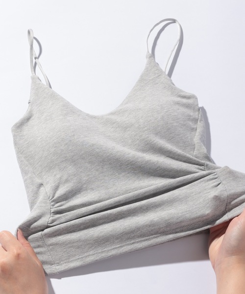 Lace Ladies(レースレディース)の「Vネック 細ストラップ ベーシック カップ付き キャミソール(キャミソール・レディース・ブルー/ホワイト/グリーン/ピンク/ブラック/グレー・FREE)」の21枚目の写真