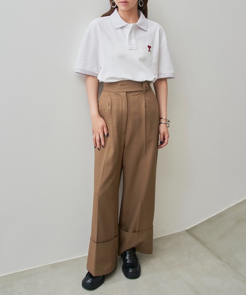 SETUP7（セットアップセブン）の「【AMI PARIS】AMI PK HALF POLO-SHIRTS（ポロシャツ・メンズ・ブラック/ホワイト・S/M/L/XL）」の8枚目の写真